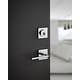 Kwikset 154HFL Halifax Passage Door Lever Set with Square Rosette - Satin Chrome